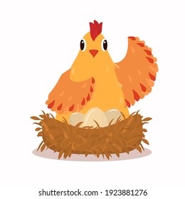 hen sitting on nest clipart