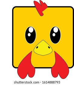 Vector Illustration Chicken Hen Cute Animal