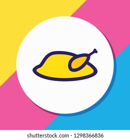 Vector illustration of chicken icon colored line. Beautiful meal element also can be used as grilled icon element.