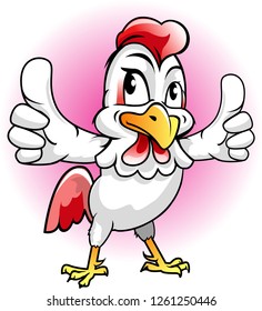 Vector illustration, chicken mascot for a fast food fried chicken restaurant business.