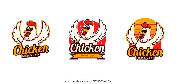 Ilustración vectorial de carne de pollo y huevos, adecuada para el logotipo de la empresa, marca, etc.
