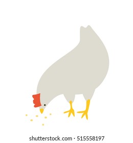 Vector illustration with chicken on white background