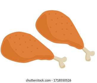 Ilustración vectorial del pollo . Pollo asado