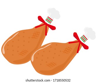 Vector illustration of chicken . Roast chicken