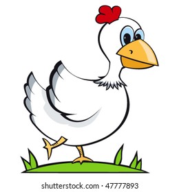 vector illustration of a chicken running