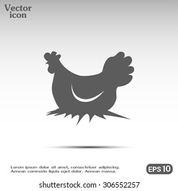 Vector illustration chicken silhouette