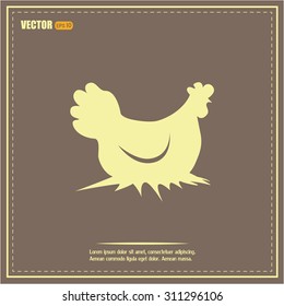 Vector illustration chicken silhouette