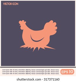 Vector illustration chicken silhouette