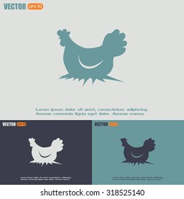 Vector illustration chicken silhouette