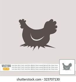 Vector illustration chicken silhouette