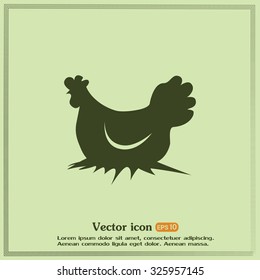 Vector illustration chicken silhouette