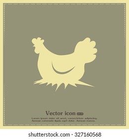 Vector illustration chicken silhouette
