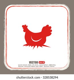 Vector illustration chicken silhouette