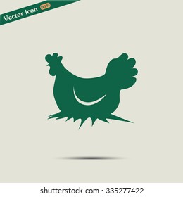 Vector illustration chicken silhouette