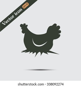 Vector illustration chicken silhouette