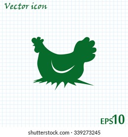 Vector illustration chicken silhouette