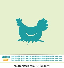 Vector illustration chicken silhouette