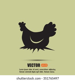 Vector illustration chicken silhouette