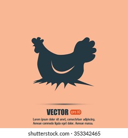 Vector illustration chicken silhouette
