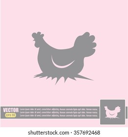 Vector illustration chicken silhouette