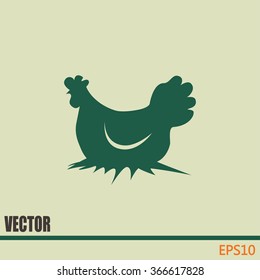 Vector illustration chicken silhouette