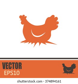 Vector illustration chicken silhouette