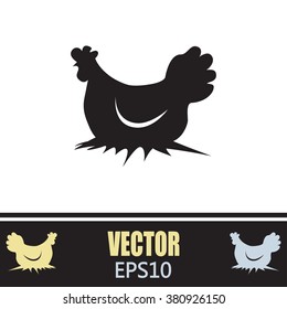Vector illustration chicken silhouette