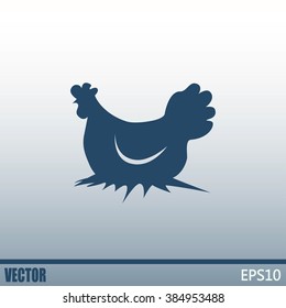 Vector illustration chicken silhouette