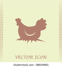 Vector illustration chicken silhouette