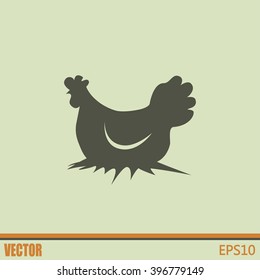 Vector illustration chicken silhouette
