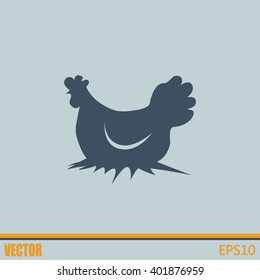 Vector illustration chicken silhouette