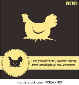 Vector illustration chicken silhouette