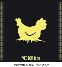 Vector illustration chicken silhouette