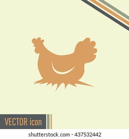 Vector illustration chicken silhouette