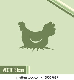 Vector illustration chicken silhouette
