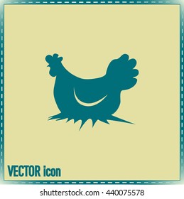 Vector illustration chicken silhouette