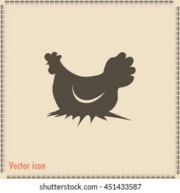 Vector illustration chicken silhouette