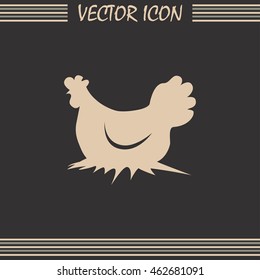 Vector illustration chicken silhouette
