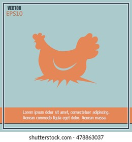 Vector illustration chicken silhouette