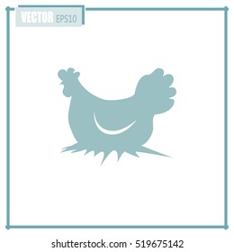 Vector illustration chicken silhouette
