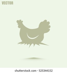 Vector illustration chicken silhouette