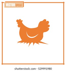 Vector illustration chicken silhouette
