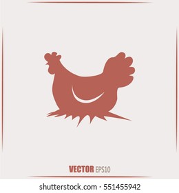 Vector illustration chicken silhouette
