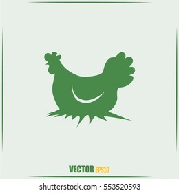Vector illustration chicken silhouette
