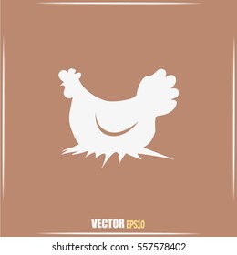 Vector illustration chicken silhouette