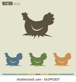 Vector illustration chicken silhouette
