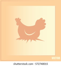 Vector illustration chicken silhouette