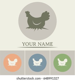 Vector illustration chicken silhouette