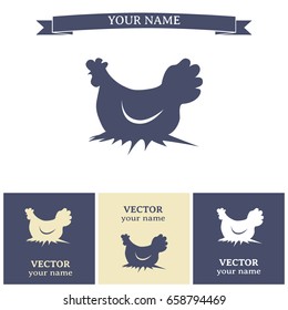 Vector illustration chicken silhouette