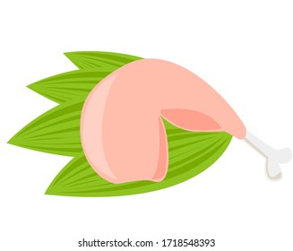 Vector illustration of chicken . Chicken thigh